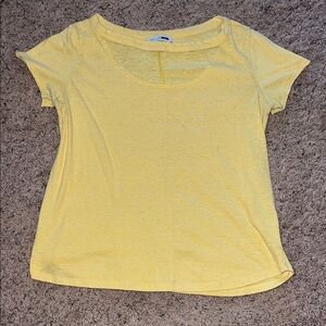 Fashion Nova Yellow Short Sleeve Tee with Cutout